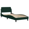 vidaXL Estrutura de cama sem colch&atilde;o 90x190 cm veludo verde-escuro