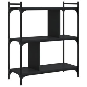 vidaXL Estante c/ 3 prateleiras 76x32x88 cm derivados madeira preto
