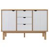 vidaXL Aparador OTTA 113,5x43x73 cm pinho maci&ccedil;o castanho/branco