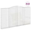 vidaXL Cestos gabi&atilde;o arqueados 10 pcs 400x30x220/240 ferro galvanizado