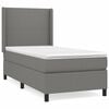 vidaXL Cama com molas/colch&atilde;o 90x200 cm tecido cinzento-escuro