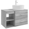 vidaXL Conjunto de M&oacute;veis para Banheiro 2 pcs Sonoma cinzento