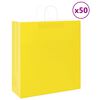 vidaXL Sacos de papel 50 unid com al&ccedil;as amarelo 45x17x48 cm