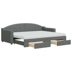 vidaXL Sof&aacute;-cama c/ gavet&atilde;o e gavetas 80x200 cm tecido cinzento-escuro