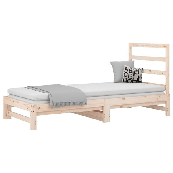vidaXL Estrutura sof&aacute;-cama de puxar 2x(90x190) cm pinho maci&ccedil;o