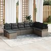 vidaXL Conjunto de Sof&aacute; de Jardim 8 pcs Cinzeto Rattan Sint&eacute;tico