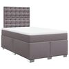 vidaXL Cama boxspring com colch&atilde;o 120x190 cm couro artificial cinzento