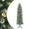 vidaXL &Aacute;rvore Slim de Natal Artificial Verde e Branco 240 cm