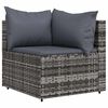vidaXL 4 pcs conjunto lounge de jardim c/ almofadões vime PE cinzento