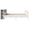 vidaXL Cama com estante sem colch&atilde;o 180x200 cm pinho maci&ccedil;o branco