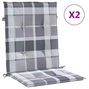 vidaXL Almofad&otilde;es lombares cadeiras jardim 2pcs oxford xadrez cinza