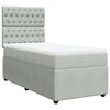 vidaXL Cama com molas/colch&atilde;o 90x190 cm veludo cinza-claro