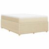 vidaXL Cama com molas/colch&atilde;o 140x190 cm tecido cor creme