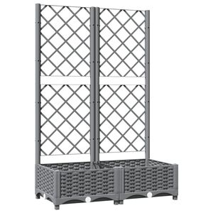 vidaXL Vaso/floreira jardim c/ treli&ccedil;a 80x40x121,5 cm PP cinza-claro