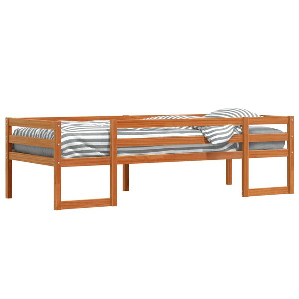 vidaXL Estrutura de cama infantil 80x200 cm pinho maciço castanho-mel