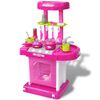 Cozinha infantil de brincar com efeito de luz e som, rosa