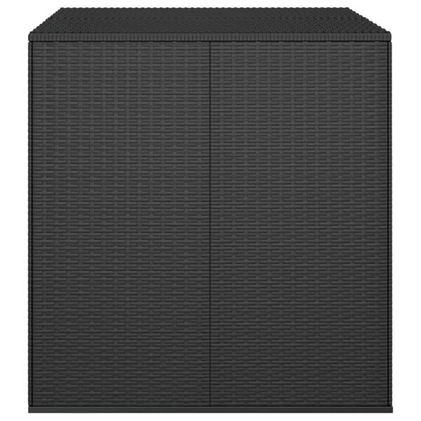 vidaXL Caixa para almofadões de jardim 100x97,5x104 cm vime PE preto