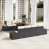 vidaXL Conjunto de Sof&aacute; de Jardim 8 pcs Preto Rattan Sint&eacute;tico