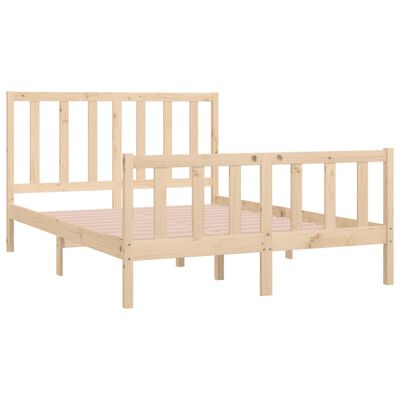 vidaXL Estrutura de cama dupla pequena 4FT 120x190 cm madeira maciça