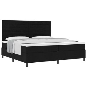 vidaXL Cama Box com colch&atilde;o com cabeceira Preto 200 x 200 cm tecido