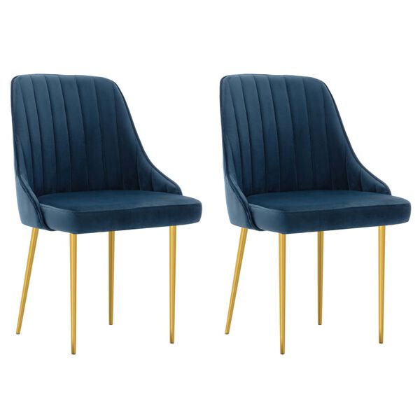 vidaXL Cadeiras de jantar 2 pcs veludo azul