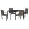 vidaXL Conjunto de Jantar para Jardim 5 pcs Cinzeto vime PE