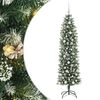 vidaXL &Aacute;rvore Slim de Natal Artificial Verde e Branco 180 cm