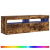 vidaXL M&oacute;vel de TV com luzes LED 120x35x40 cm carvalho fumado