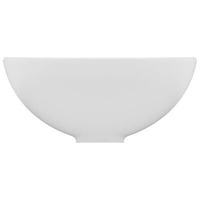 vidaXL Lavatório WC luxuoso redondo 32,5x14cm cerâmica branco mate