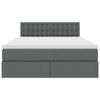 vidaXL Cama com arruma&ccedil;&atilde;o e LED Cinza Escuro 140 x 200 cm Poli&eacute;ster