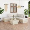 vidaXL 6 pcs conjunto lounge de paletes + almofad&otilde;es madeira de abeto