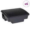 vidaXL Armadilhas para ratos 6 pcs preto 23x19x9,5 cm