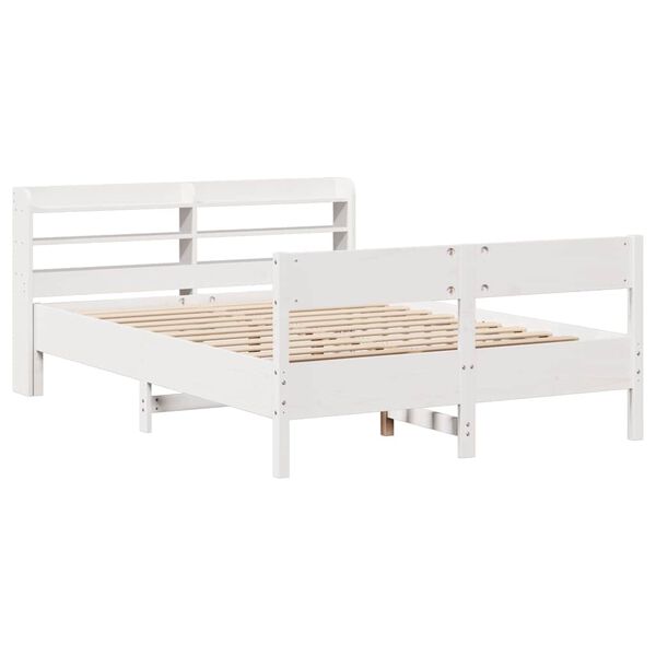 vidaXL Cama sem colch&atilde;o 120x200 cm madeira de pinho maci&ccedil;a branco