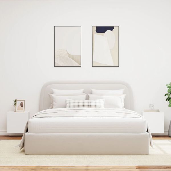 vidaXL M&oacute;veis de parede p/ TV com luzes LED 2 pcs 40,5x35x40 cm branco