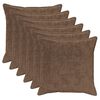 vidaXL Capa almofada 6 unid. HOUTEN Marrom Claro 80 x 80 cm