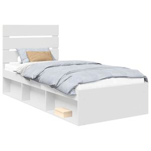 vidaXL Estrutura da Cama com cabeceira Branco 100 x 200 cm