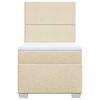 vidaXL Cama com molas/colch&atilde;o 90x190 cm tecido cor creme