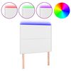 vidaXL Cabeceira cama c/ LED couro artificial 100x5x118/128 cm branco