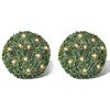 vidaXL Bola de bucho, folhas artificiais, topiaria, 35cm, corda luz solar