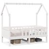 vidaXL Cama infantil formato casa 80x160 cm pinho maci&ccedil;o branco