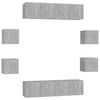 vidaXL 8 pcs conjunto de m&oacute;veis de TV contraplacado cinzento cimento