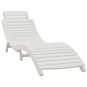 vidaXL Espregui&ccedil;adeira 184x55x64 cm madeira de ac&aacute;cia maci&ccedil;a branco