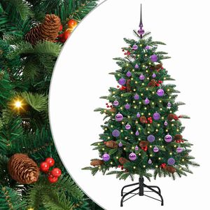 vidaXL &Aacute;rvore de Natal Artificial Verde 150 cm PVC, Metal e Pl&aacute;stico