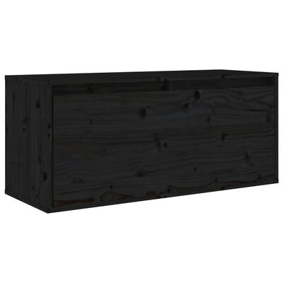 vidaXL Móveis de TV 2 pcs madeira de pinho maciça preto