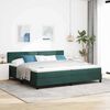 vidaXL Cama Box Spring LED com led Verde Escuro 200 x 200 cm Veludo
