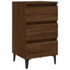 vidaXL Mesa cabeceira pernas de metal 40x35x69cm cor carvalho castanho