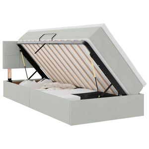 vidaXL Cama com Armazenamento Cinzento-claro 90 x 190 cm Veludo