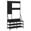 vidaXL Bengaleiro c/ arruma&ccedil;&atilde;o de cal&ccedil;ado 100x40x184 cm preto