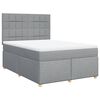 vidaXL Cama com molas/colch&atilde;o 140x200 cm tecido cinzento-claro