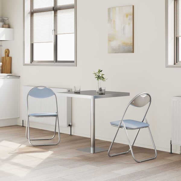 vidaXL Cadeira Dobr&aacute;vel 2 pcs Cinzento 48 x 43,5 x 81 cm